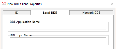 DDE driver Local DDE tab
