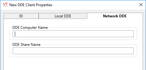 DDE driver Network DDE tab
