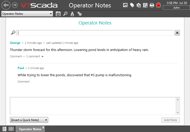 VTScada Operator Notes